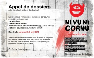 Appel de dossiers-Ni vu ni cornu-2013