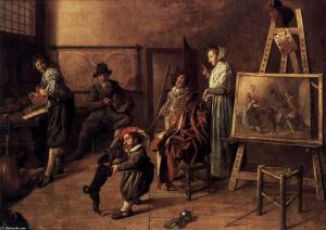 L'atelier du peintre par Jan Miense Molenaer, 1631, Berlin