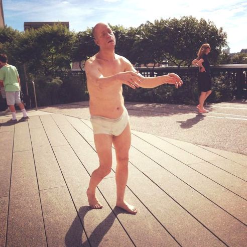 Sleepwalker de l'artiste Tony Matelli. High Line à New York, août 2016, crédit photo Caroline Houde